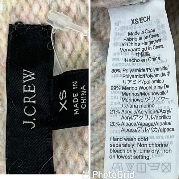 J.Crew Alpaca Blend Crew Neck Sweater Ivory Speckled Yarn Long Sleeves - Picture 5 of 12